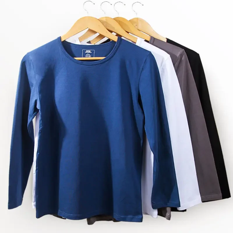 

Тонкие пижамы, мужские топы, одинарные осенние и зимние хлопковые нижнее белье, молодежное свободное домашнее белье с длинными рукавами для отдыха