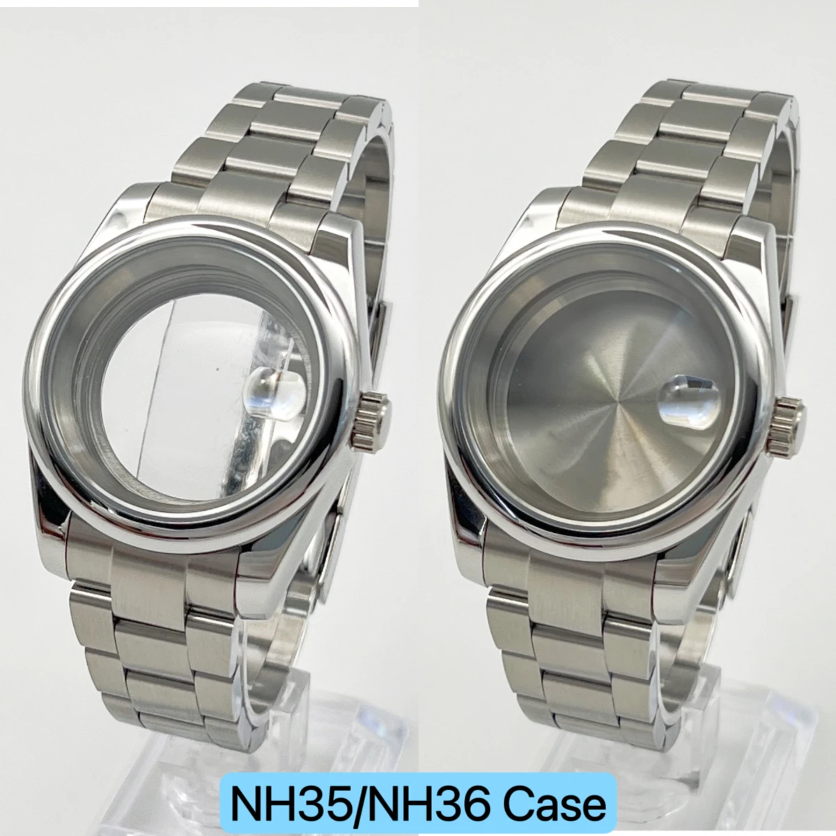 

Stainless steel 36mm/39mm NH35 NH36 case, smooth round edged case+fully frosted oyster strap, high-quality waterproof effect