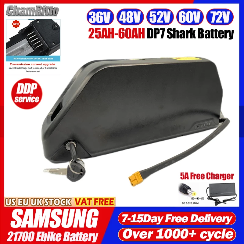 

36v48v52v Аккумулятор для электровелосипеда 20/30/40/50/60ah Accu Elektrisch Voertig Fiets PollyDP-7 Onderbuis 3000w Bafang 60V72V литиевый аккумулятор