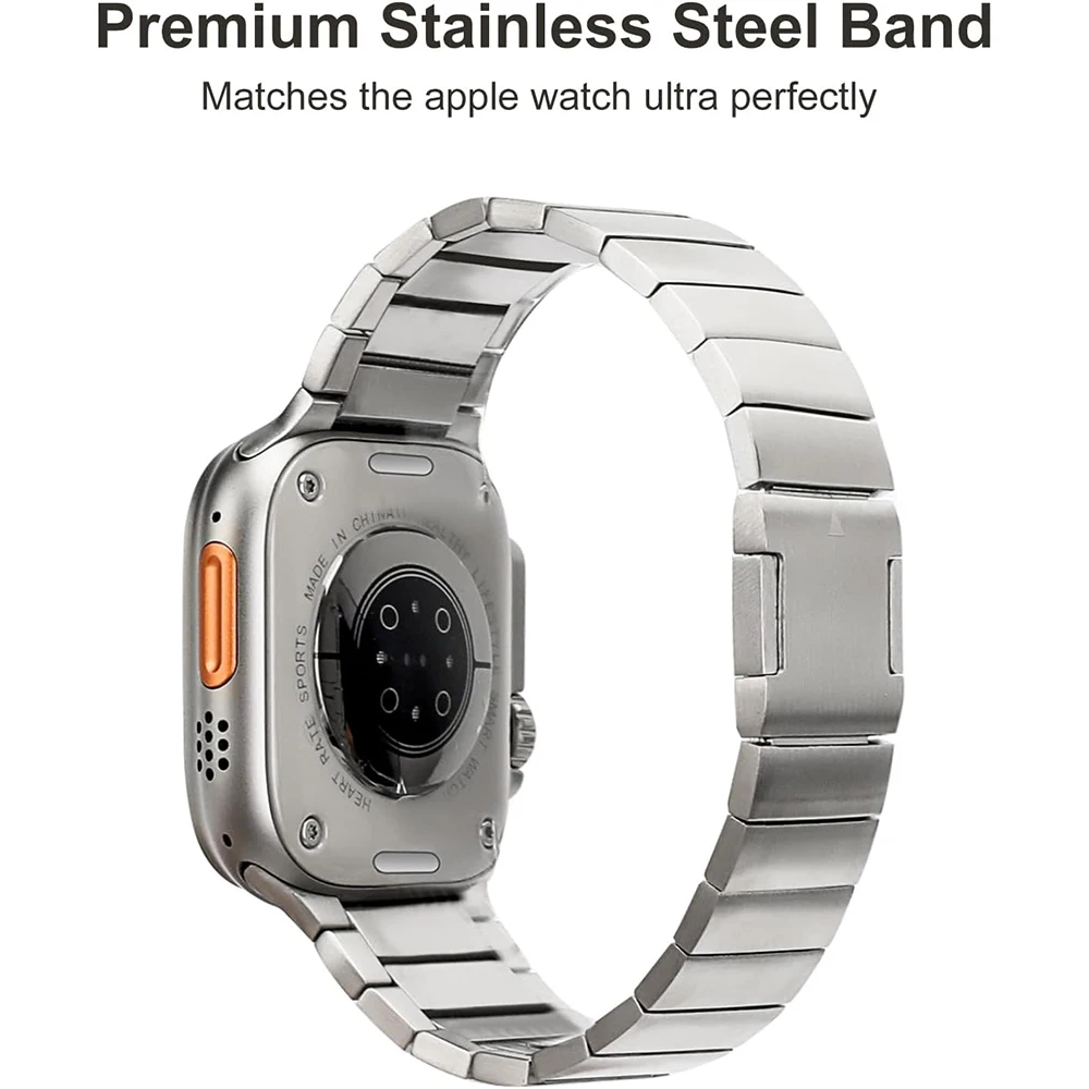 Stainless Steel Strap for Apple Watch Band 49mm 45mm 44mm 42mm Metal Magnetic Link Bracelet IWatch Series Ultra 2 8 7 6 SE Bands