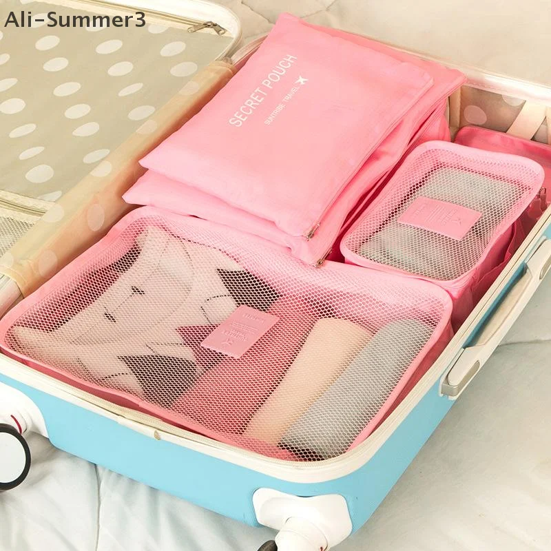6-teiliger großer Reise-Organizer, tragbarer Koffer-Organizer, Kleidung, Schuhe, Make-up-Tasche, Gepäck-Organizer, Reise-Aufbewahrungstasche
