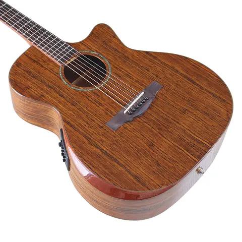 40Inch High Grade Acoustic Electric Guitar Armrest Body High Gloss With EQ Free Bag Strap String Folk Guitar
