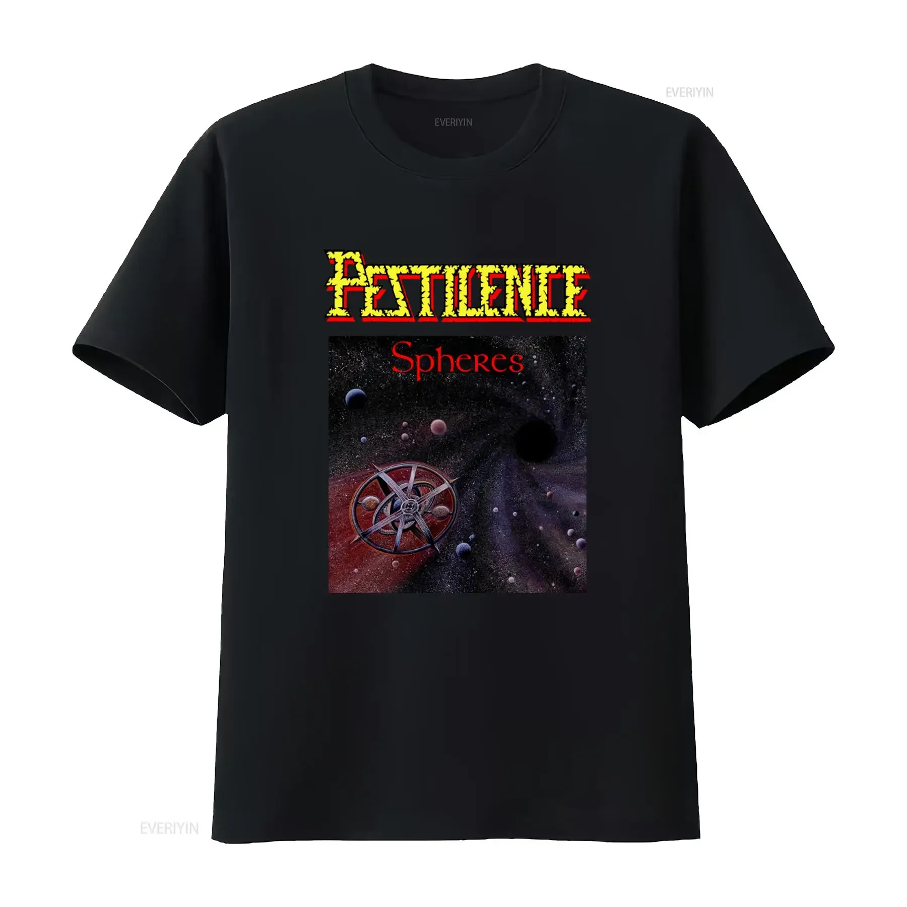 Pestilence Spheres T Shirt XL Cosmic Design for Metal Fans vintage Washed Unisex fashion Comfortable homme streetwear Stylish