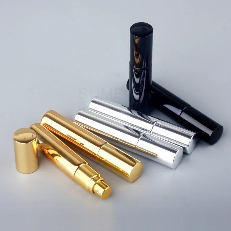 50 Stück 5ML 10ML Tragbare UV-Glas Nachfüllbare Parfümflaschen mit Aluminium-Zerstäuber, Sprühflaschen, Leere Probenbehälter – Detail 3