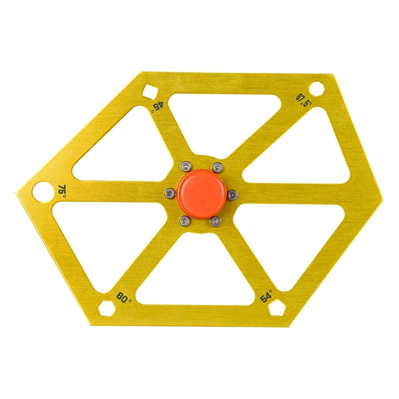 

1 PCS Cutting Machine Table Saw Angle Adjustment Tool Multifunctional Hexagon Ruler Gold&Orange