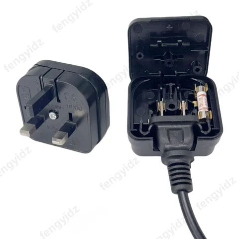 High Quality UK Converter With Fuse, US/Janpan/China 2 Flat Parallel Pin Plug To Singapore Malaysia Hongkong Socket Power Adapte