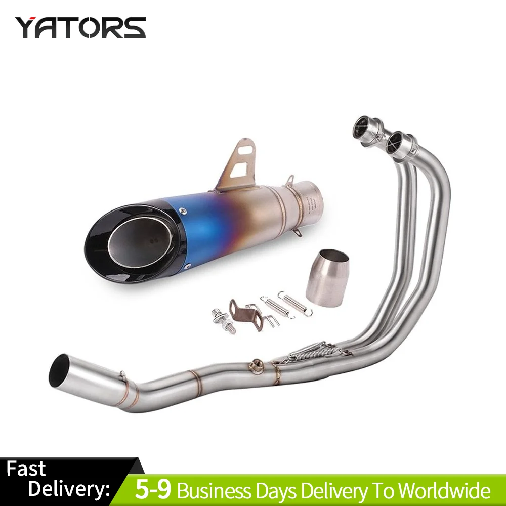 

Exhaust System For Yamaha YZF R3 2014-2024 MT-03 Full System Exhaust Front Pipe Blue Muffler Exhausts Pipes