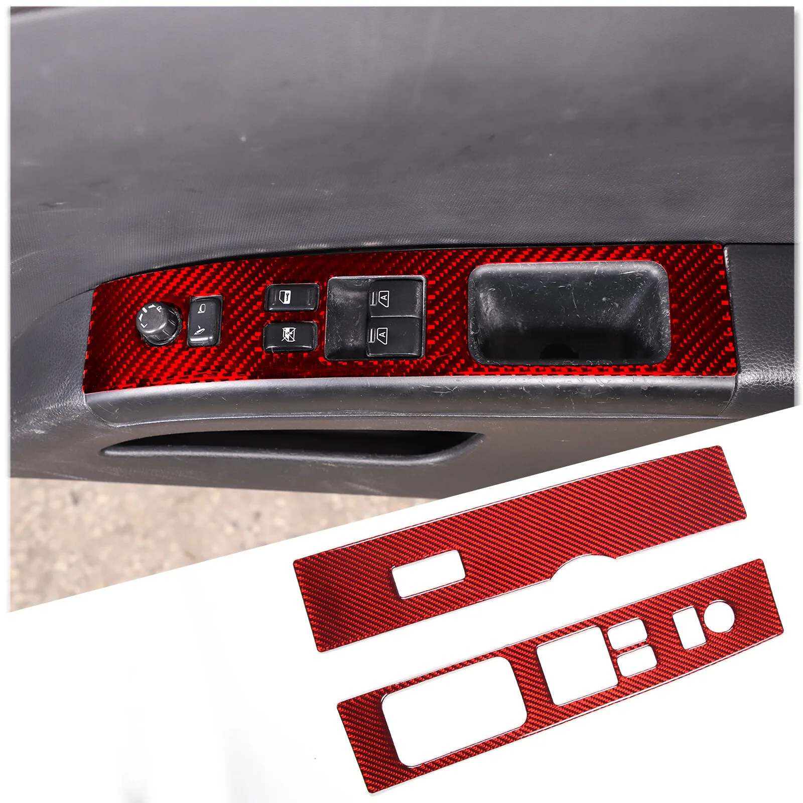 

Carbon Fiber Car Door Window Lift Switch Panel Sticker For Nissan 350Z Z33 2003-2006 Window Lift Frame Decorative Trim Kit