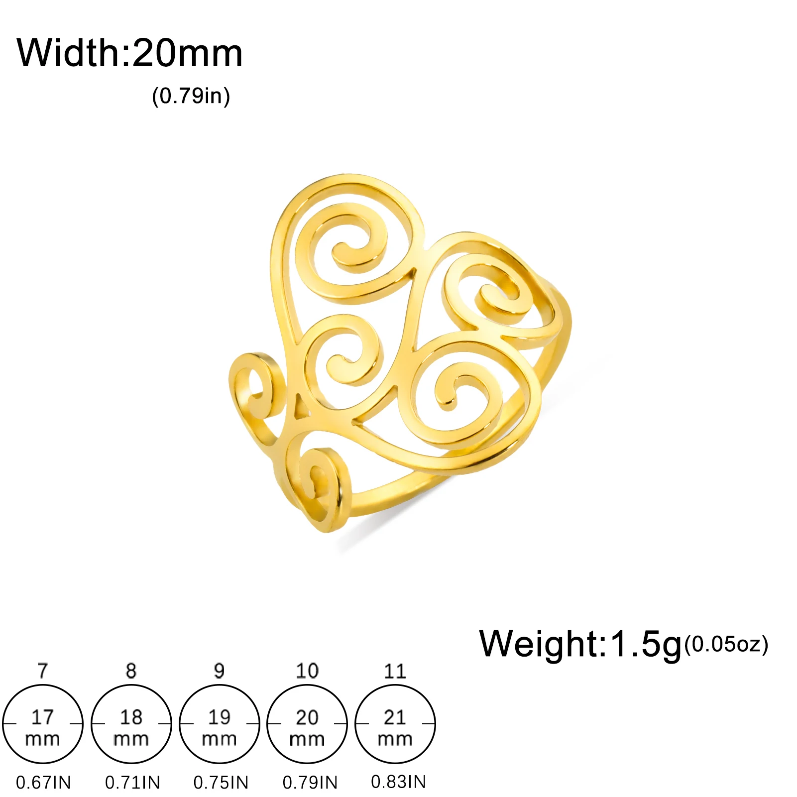 Skyrim Bohemian Filigree Ring Stainless Steel Gold Color Finger Rings 2024 Women Trendy Jewelry Wedding Band Mother\'s Day Gift