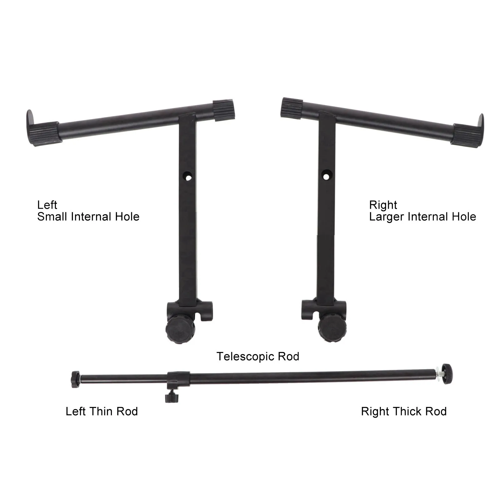 Stand Extension Adapter Metal Structure High Load Capacity Piano Keyboard Stand Riser Keyboard for Round Tube Instrument Rack