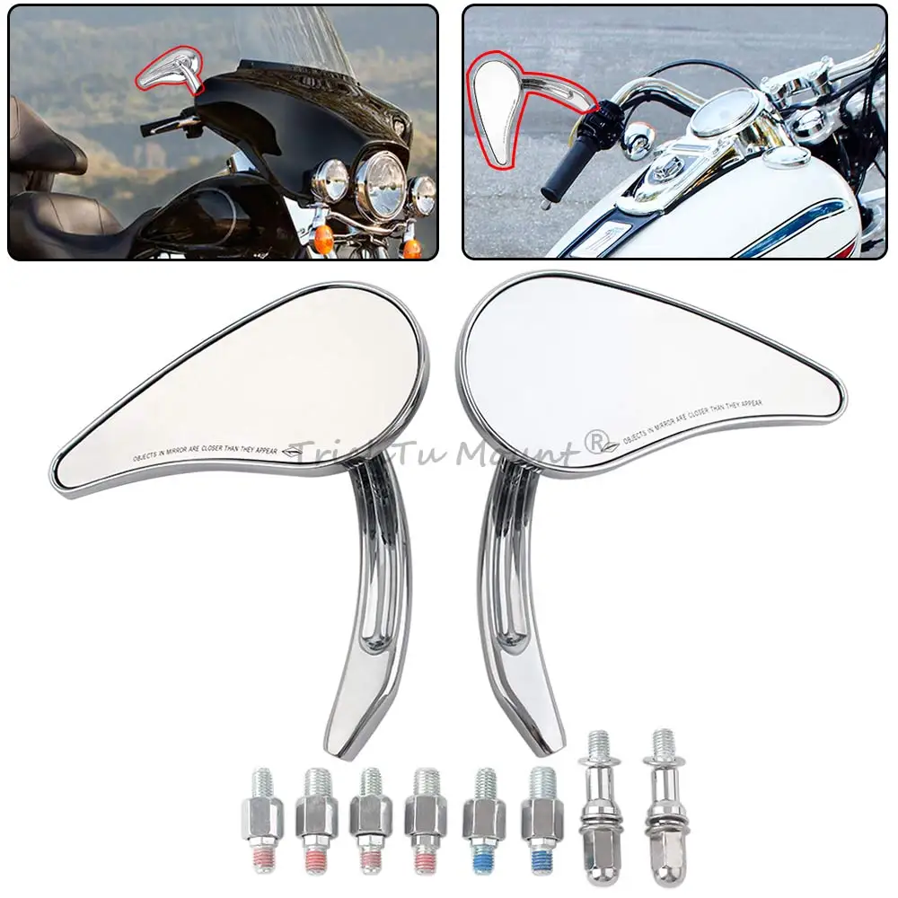 Motorcycle Chrome Rearview Mirror Quality Aluminum Leaf A ccessories Fit For Most Motorcycles / E-bike  Scooters  ATV Bike