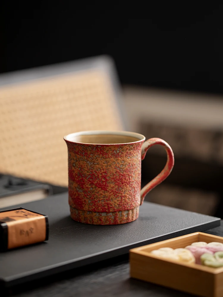 New 2025 High Aesthetic Ceramic Mugs Large Capacity Retro Coffee Cups Special Good Looking Tea Cups Female Users Afternoon Te...