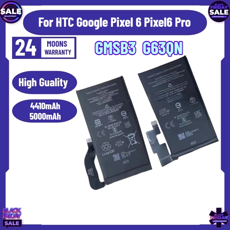 

New GMSB3 G63QN Phone for HTC Google Pixel 6 Pixel6A Cellphone Battery for Pixel6 Pro Replacement Batteries Batteria