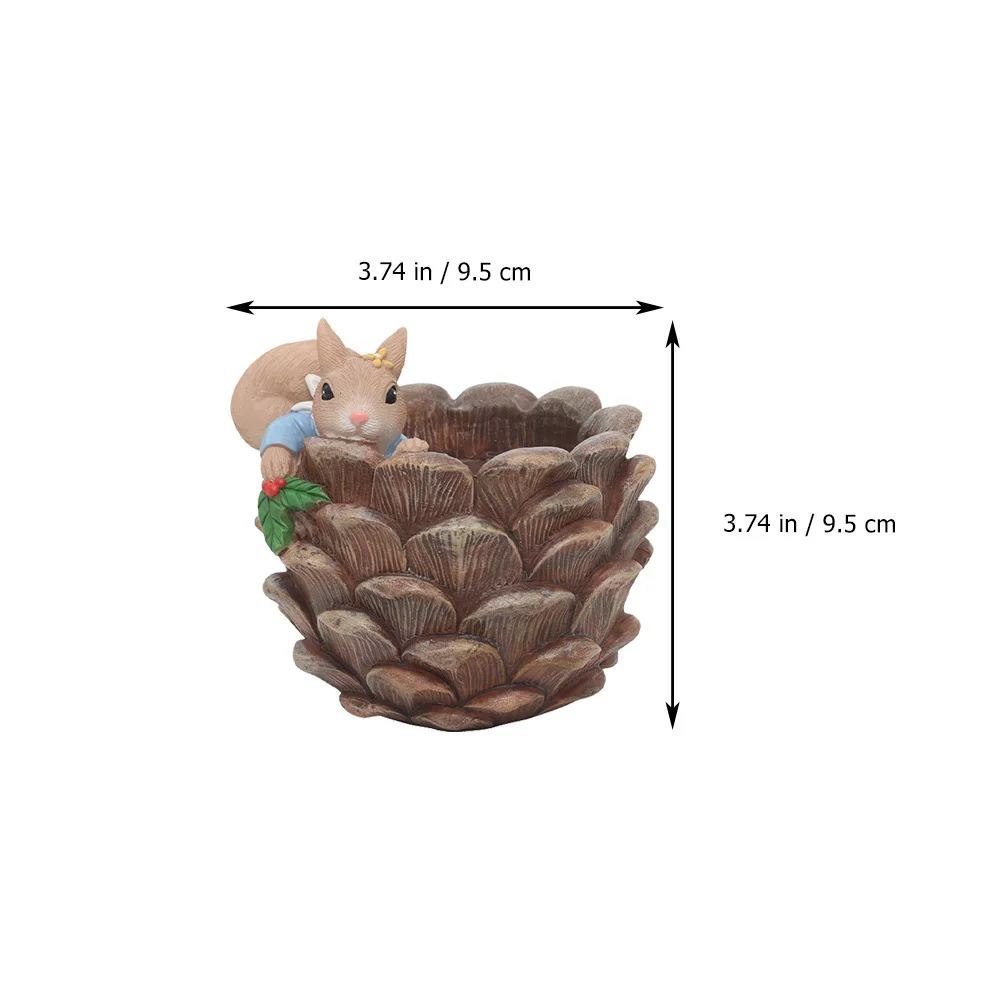 

Squirrel Succulent Flowerpot Resin Desktop Plant Container Suitable for Cactus Mini Bonsai Micro Landscape Decorative Pot