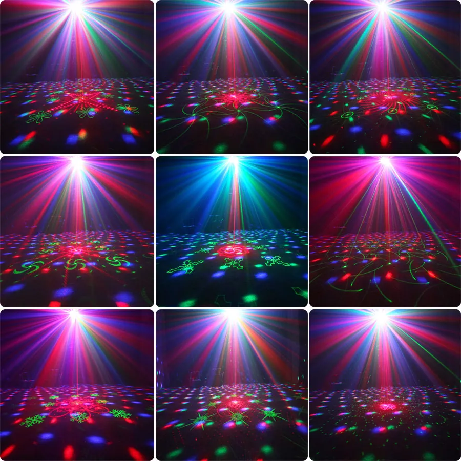 ESHINY Battery RGB LED Magic Ball 64 Pattern DJ Disco Light Bar RG Laser Projector Party Dance Room Stage Effect Lamp USB B226N7