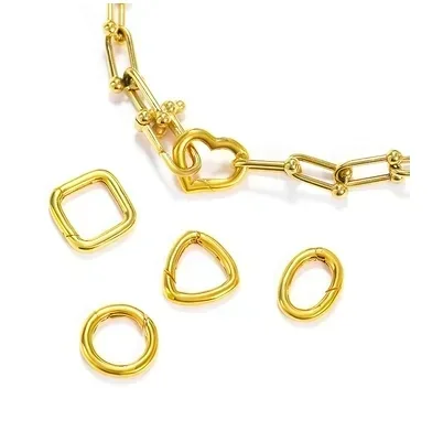 

18k gold clasp diy jewelry parts fine gold gold circle clasp square shape heart shape