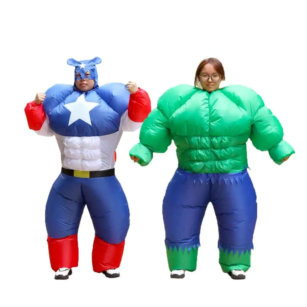 بدلة كابتن أمريكا القابلة للنفخ للعضلات - بدلة هالك القابلة للنفخ للعضلات، بدلة لعب الأدوار تحت عنوان البطل الخارق #1