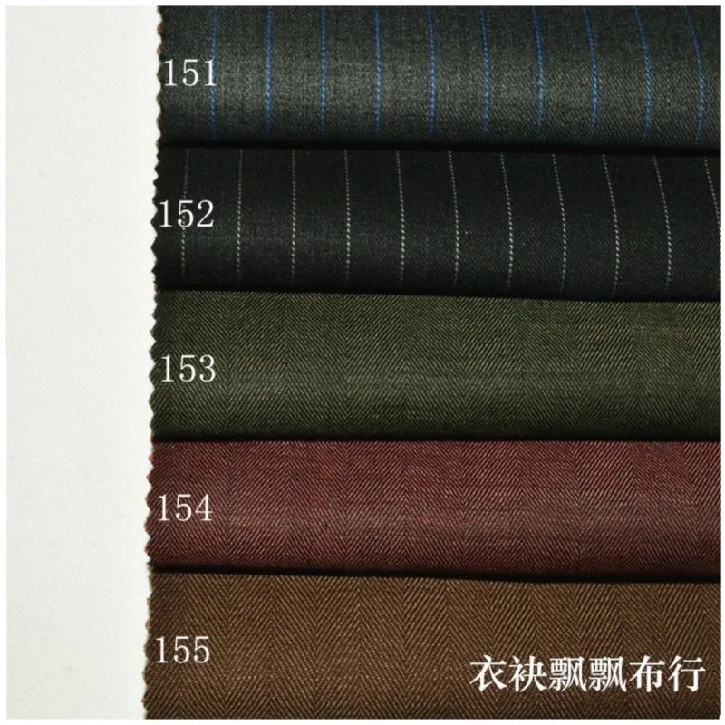 The suit is made of fine-spun high-count striped military green and dark red fabric for trousers skirts