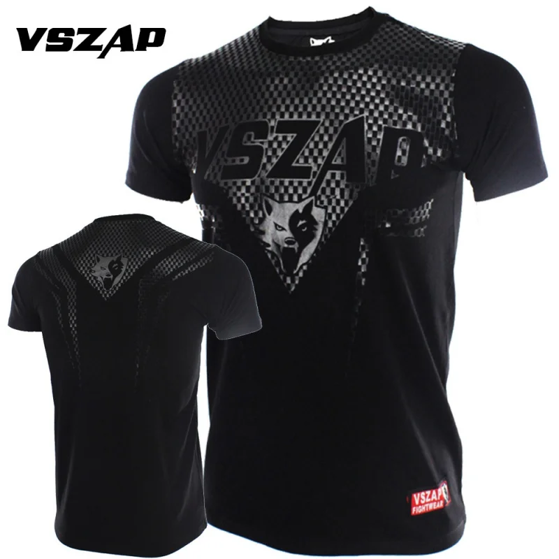 

VSZAP summer cotton printed short-sleeved T-shirt MMA fighting fitness clothes martial arts style sports muscle Muay Thai