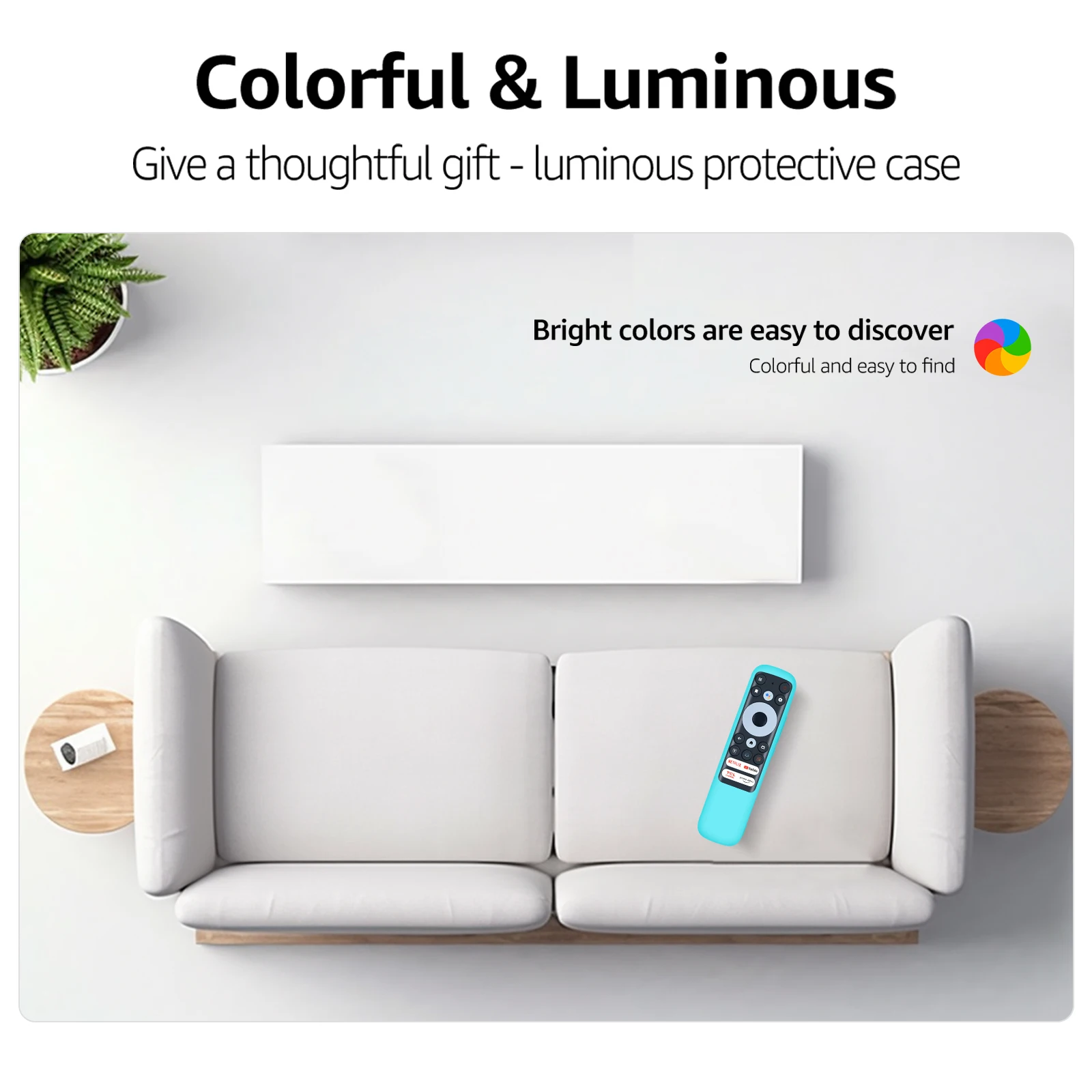 Новый чехол для пульта дистанционного управления TCL Google Smart TV RC902N FMR1 R646 R754 S546 S356, силиконовый светящийся чехол, светящийся синий