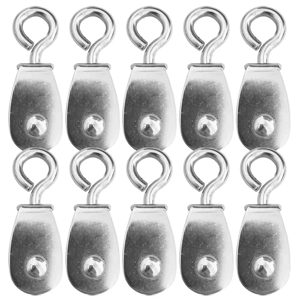 10 Packs Pulley 360 Swivel Pulley 360 Degree Swivel Stainless Steel Pulley Heavy Duty Pulley For Curtain Pulling