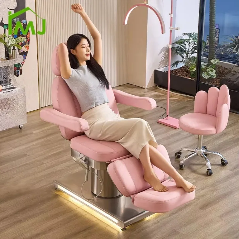 Salon Equipment Eyelash Recliner Electric Beauty Bed Massage Table Facial Lash Bed