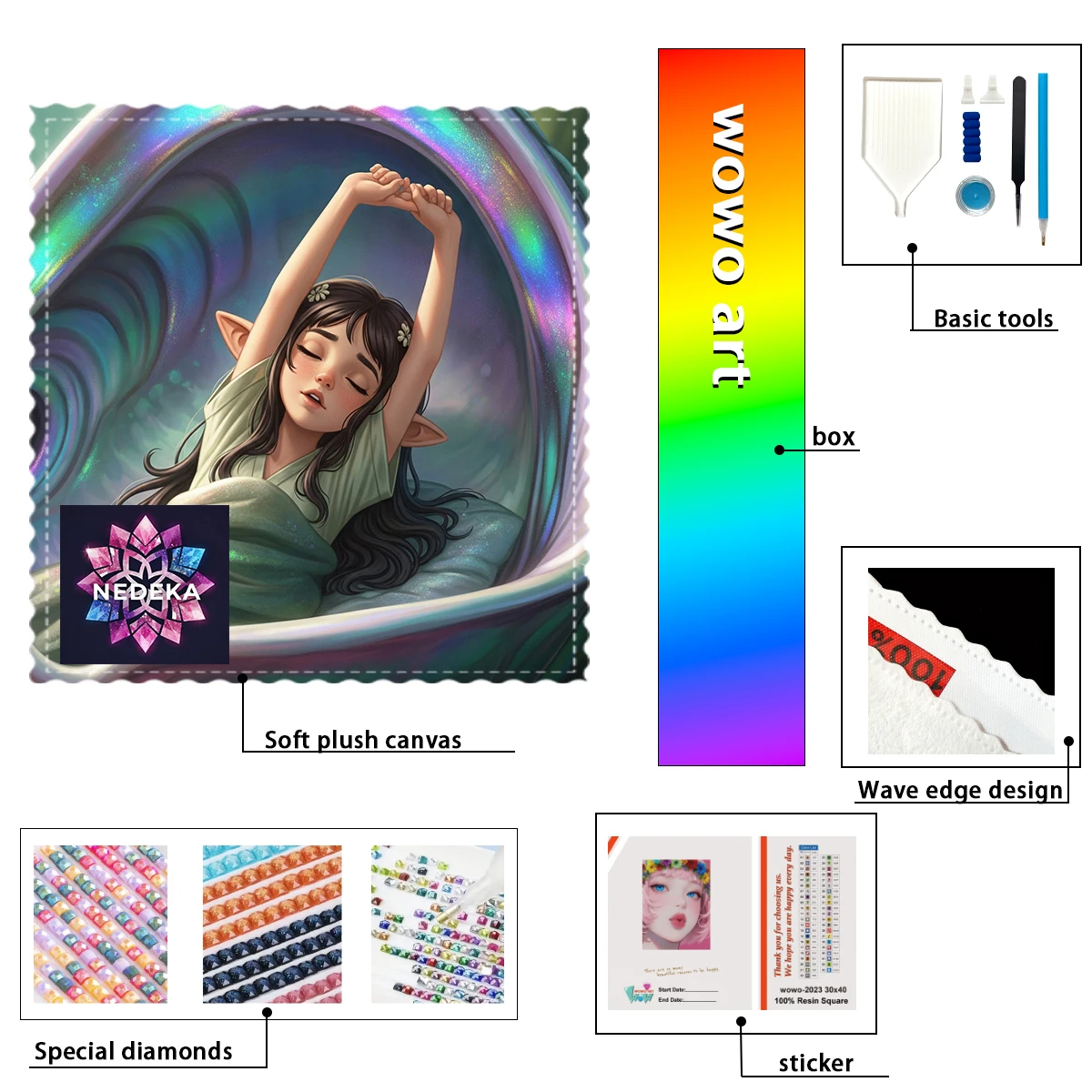 

【NEDEKA_ Diamond Art】Conch Girl Crystal AB Rhinestone FD Rhinestone Perfect Resin Diamond