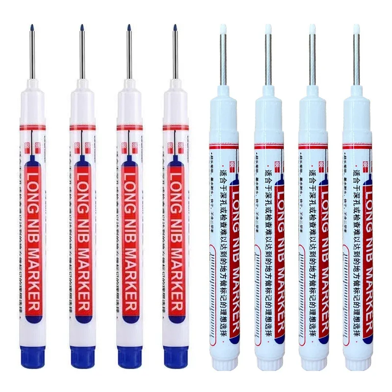 8 Teile/satz 20mm Tiefe Loch Lange Spitze Kopf Marker Für Metall Perforieren Stift Wasserdicht Bad Holzbearbeitung Dekoration Multi-zweck