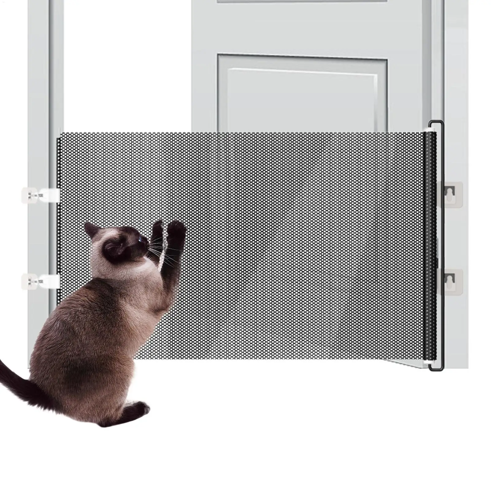 

Dog Barrier Fence With Hooks Pet Gate Telescopic Stairways Barrier Wide Childproof No Drilling Gate Door Pet Security Gate