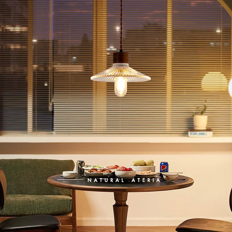 الشمال واضح الزجاج قلادة ضوء الثريا LED الإضاءة غرفة الطعام المطبخ مطعم غرفة نوم ديكور المنزل تعليق الإنارة