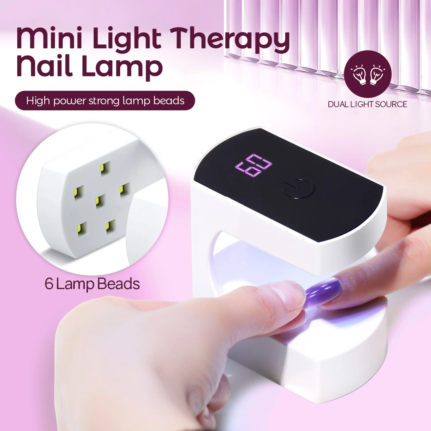 Mini Portable USB Nail Lamp LED&UV Manicure Machine For Curing Gel Polish Fast Drying Nail Dryer With Smart Sensor Nail Art Tool