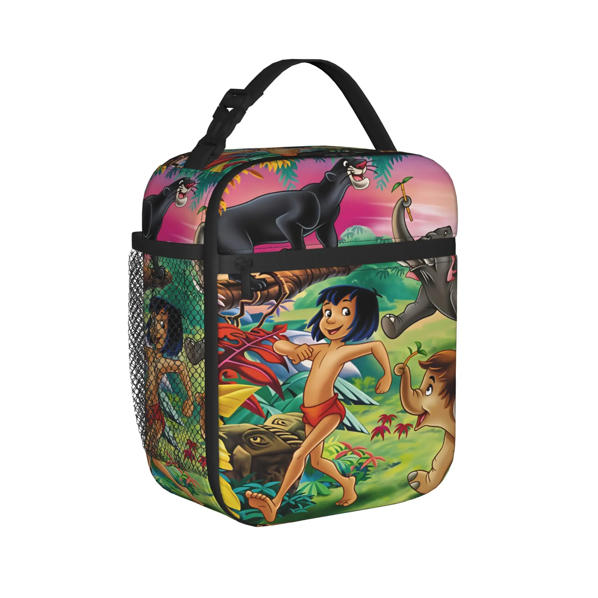 The Jungles Books Lunch Bag For Women  Print Lunch Box Kawaii School Cooler Bag Convenient Oxford Tote Food Bags