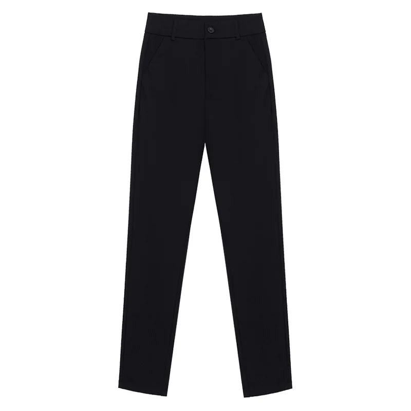 ارتفاع الخصر دعوى السراويل أنيقة الربيع والخريف الراقية المهنية السراويل المستقيمة التخسيس السراويل عارضة