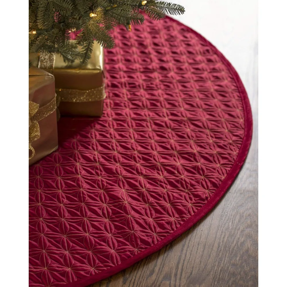 

Lancaster Wedding Ring Quilted Tree Skirt, 60 inches, Cardinal Red