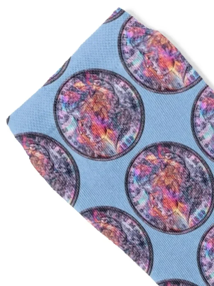 Rainbow 1885 Morgan Silver Dollar BLUE GREY Socks kawaii compression Rugby anti slip football Man Socks Women's
