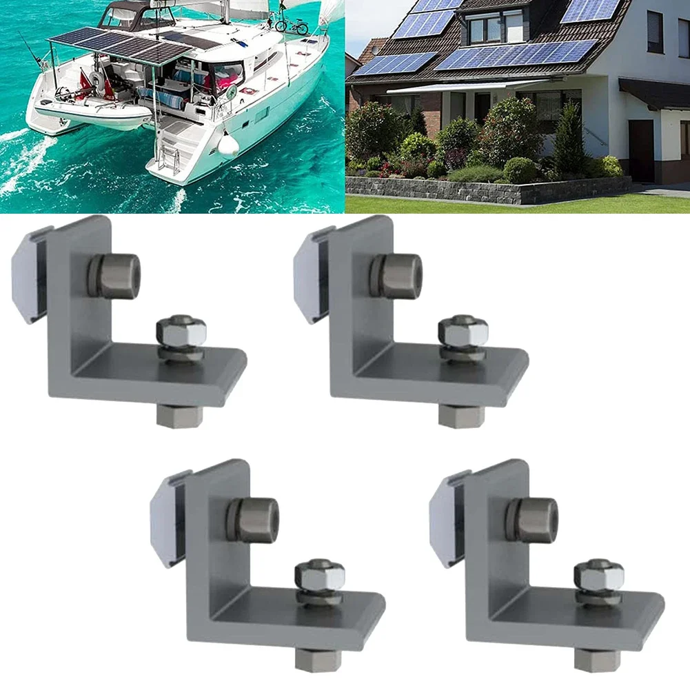 Solar Panel Photovoltaic Bracket Clamp Tile Clips Flat Roof Tilt Mount L Connector Bracket  Solar Panel Mounts Accessories