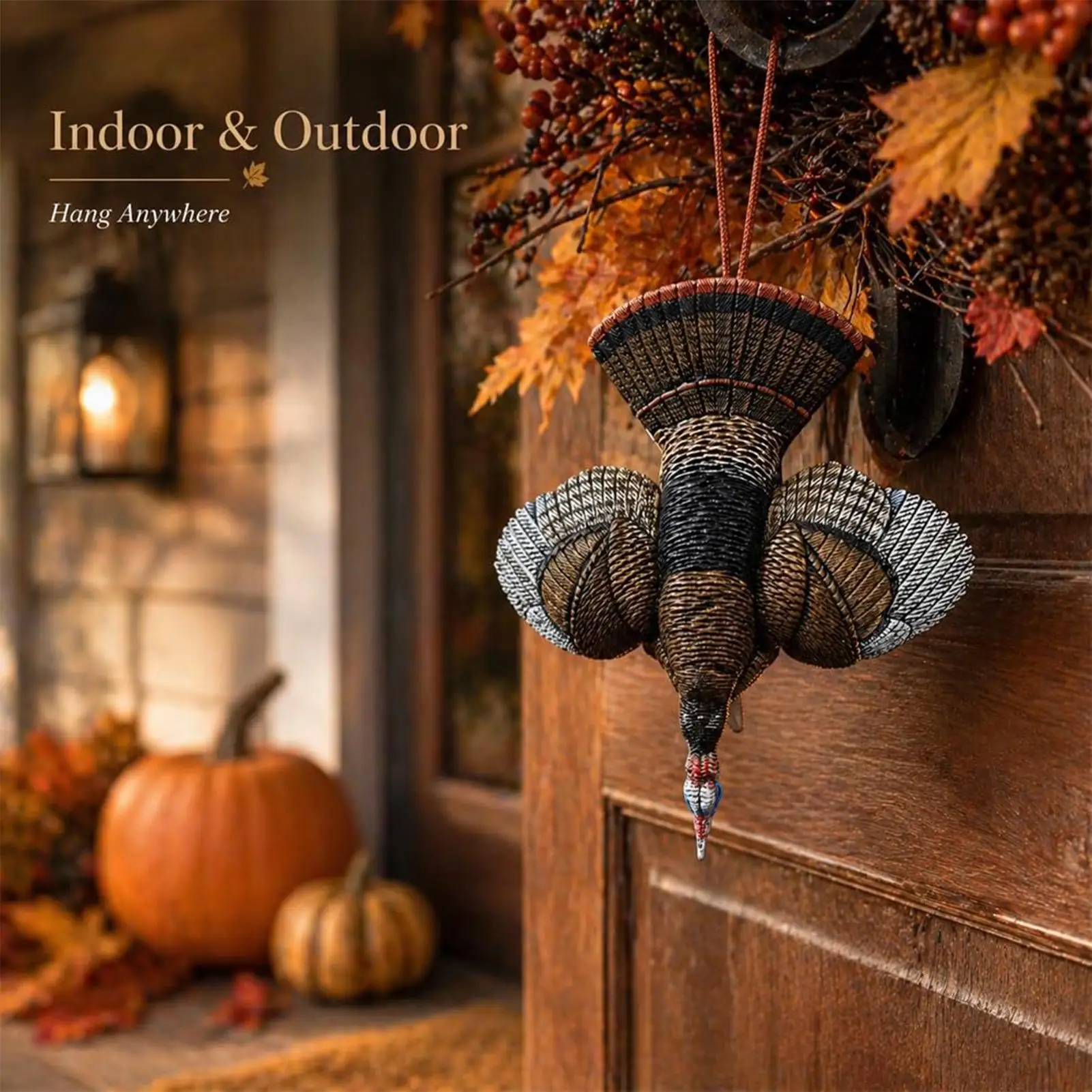Wall Ornament Decorative Rustic Turkey Pendant Rustic Turkey Ornament For Fall Thanksgiving Outdoor Windowsills Yard Holiday