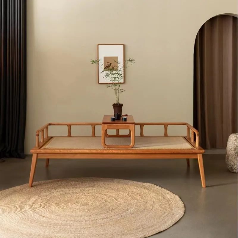 

North American Cherry New Chinese Sofa Bed Zen Black Walnut Arhat Bed