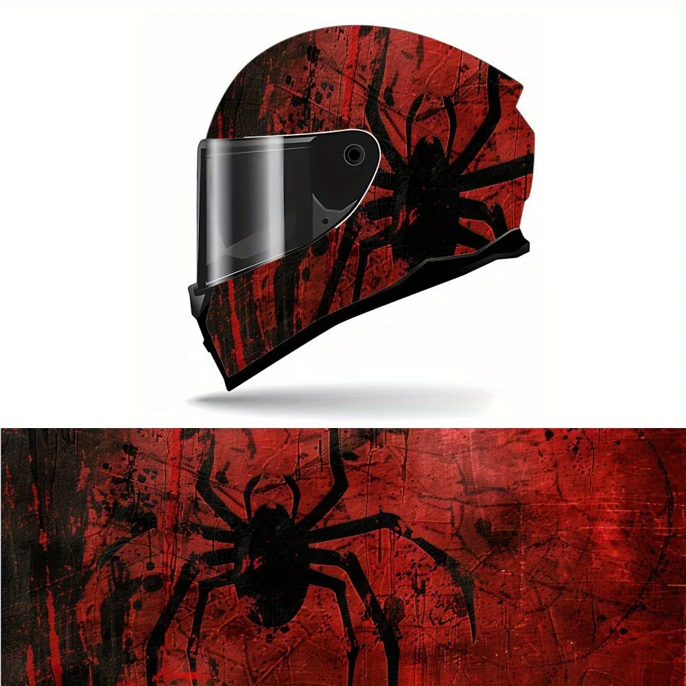 

Gorgeous Blood Streaked Spider Shadow Full Face Vinyl Motorcycle Helmet Decorative Sticker Waterproof Self-adhesive Gift for Mot