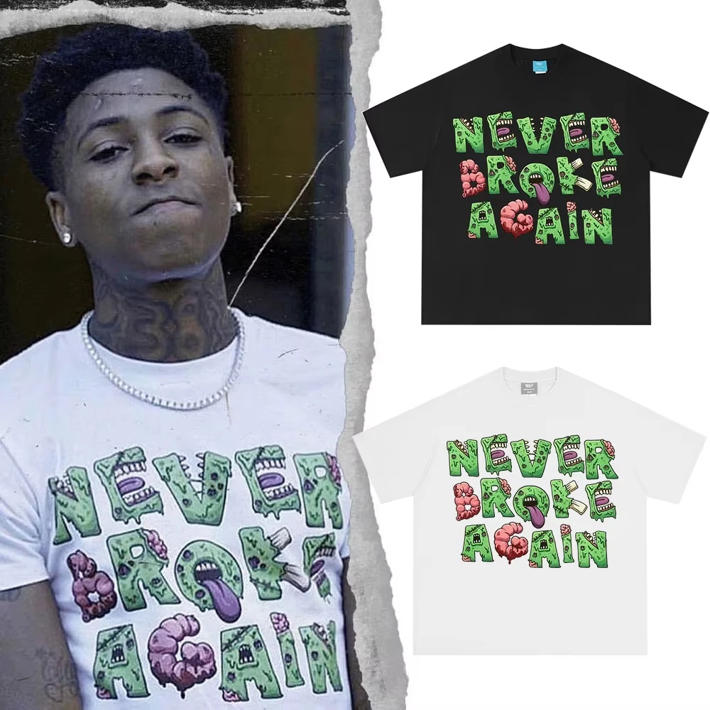

Футболка YoungBoy Never Broke Again в одном стиле, мужская и женская модная винтажная хлопковая футболка с короткими рукавами и принтом в стиле хип-хоп