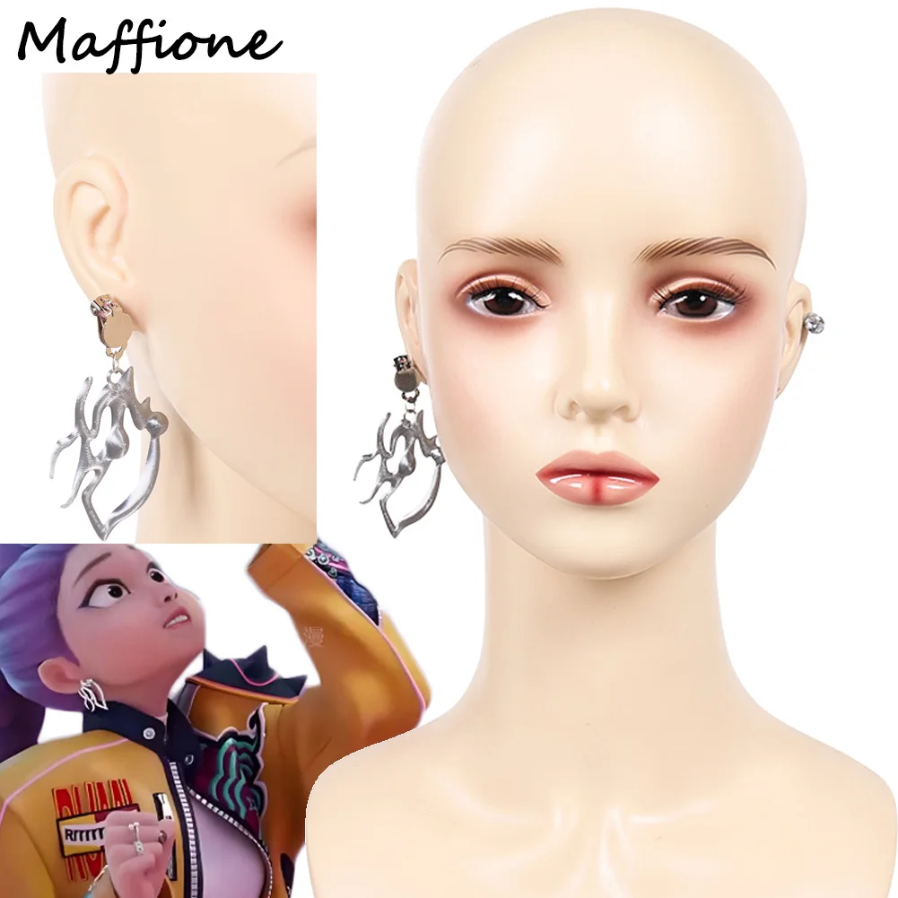 Clips para las orejas Rumi Demon Hunter of KPop, pendientes para Cosplay, accesorios para disfraz, juego de rol para mujer, conjunto con rizador para las orejas, accesorios para trajes de Halloween
