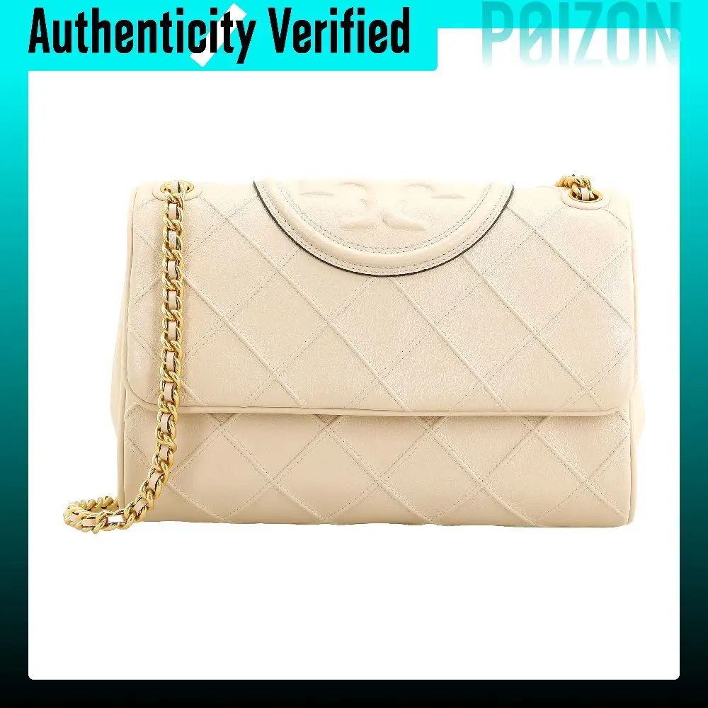 TORY BURCH Fleming Leather Portable Crossbody Bag, Shoulder Bag Women's Cream 143248-122