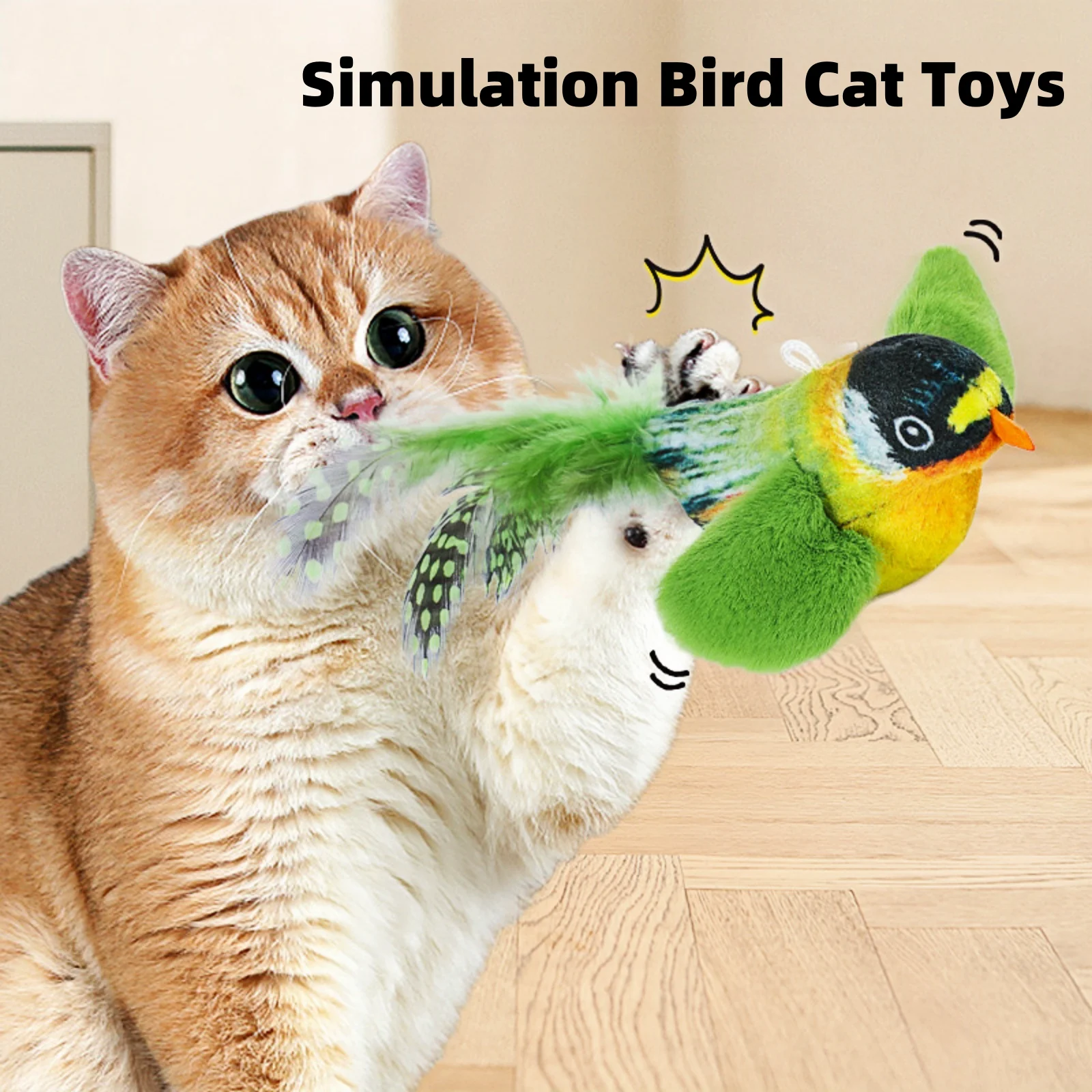 Cat Toys For Indoor Cats Interactive Cat Toy Realistic Bird Sound Cat Toy Plush Cat Toy Catnip Cat Toy for  Cats Kitten Toy