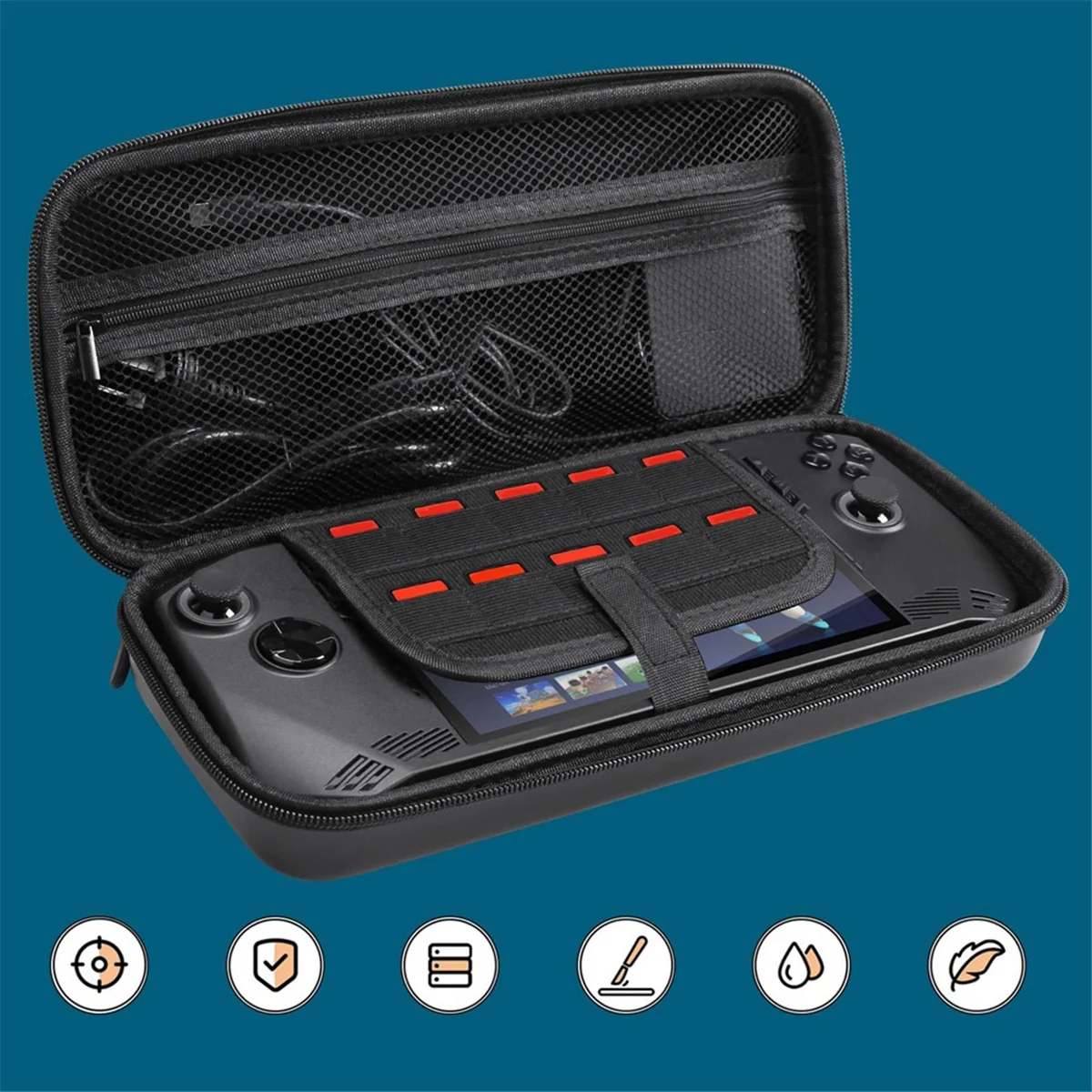SMIEA Custodia da trasporto portatile per console di gioco MSI Claw Borsa protettiva EVA impermeabile e antigoccia nera