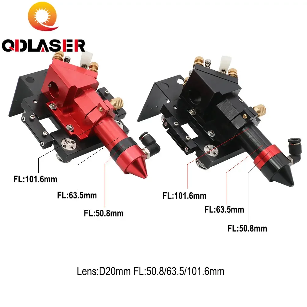 

New Arrival CO2 Laser Head for Dia.20mm FL 50.8/ 63.5mm/101.6mm Lens D25mm Mirror Outer Slider Type with Air Assist Nozzle