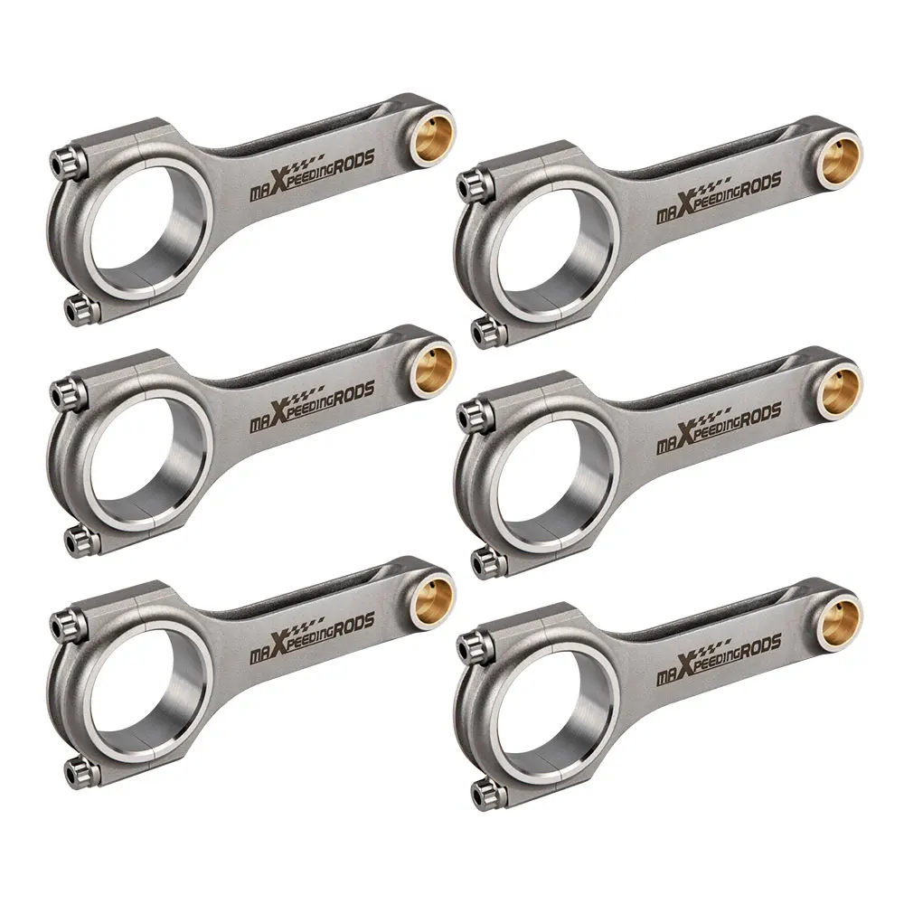 H-Beam Connecting Rod+ARP2000 Bolt for Nissan Patrol Datsun 280Z 280ZX Turbo L28 4340 Froged Floating Balanced Piston Bellie Pin