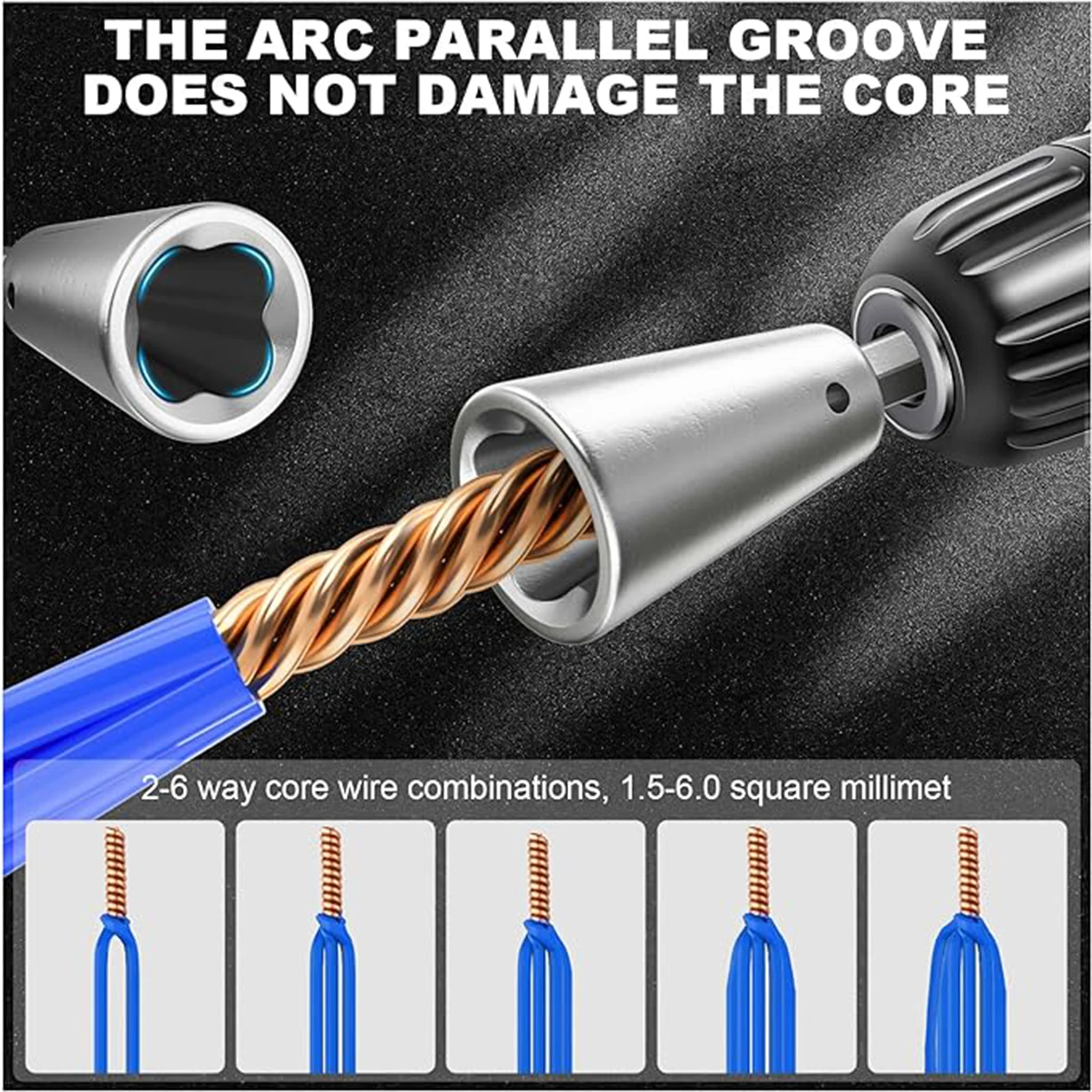 Wire Twister Tool for Drill Convenient to Use Quick Wire Stripper for Electrical Power Drill Drivers