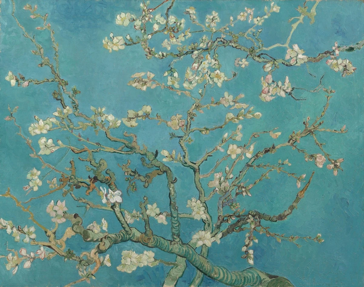 

Almond Blossom by Vincent Van Gogh Flower Oil Painting Reproduction Handmade Canvas Wall Art Paintings for Kitchen,Still Life