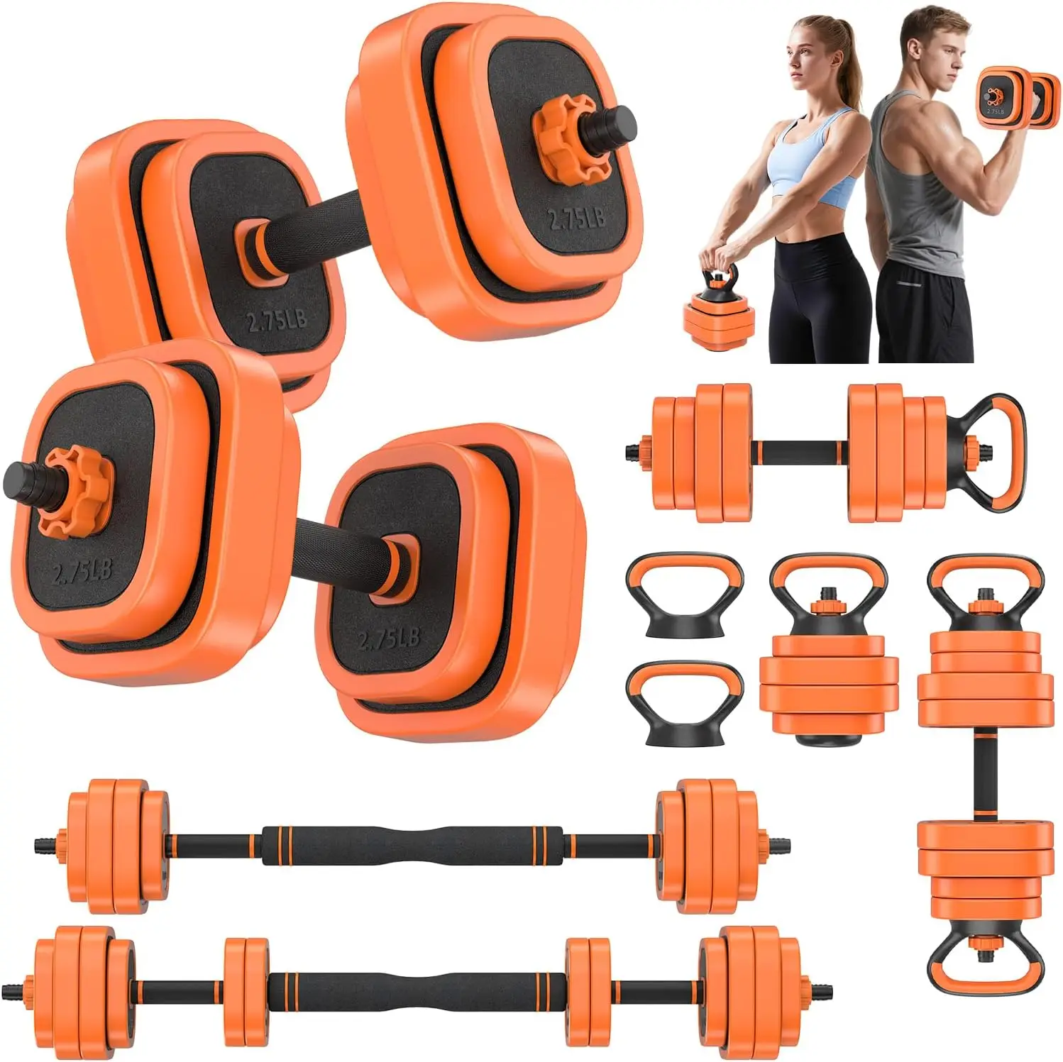 Adjustable Dumbbells for Home Gym Workout, Metal Material, No Color Specified, 4 in 1 Design with Connector