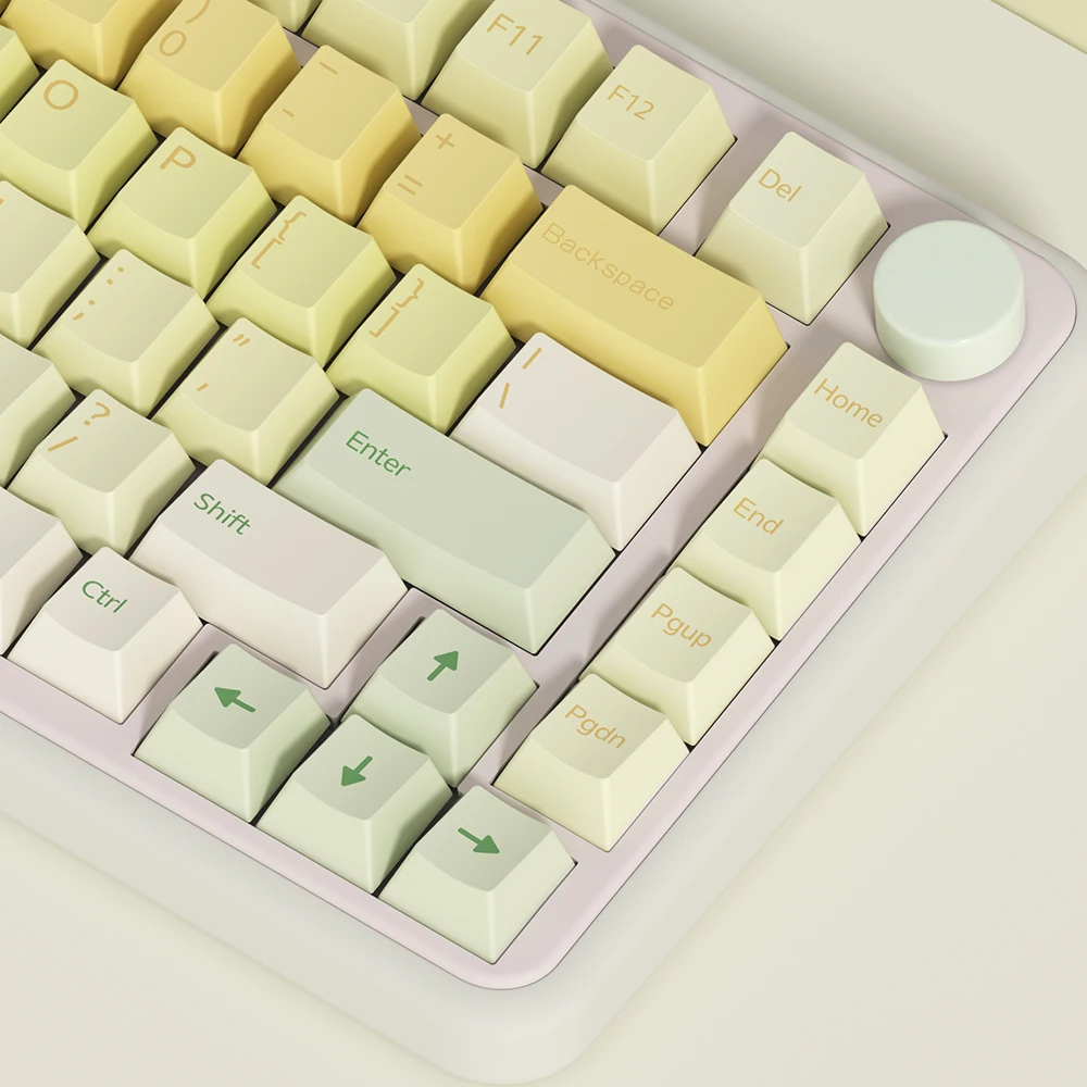 Yellow keycap PBT five-sided sublimation original factory, suitable for 68 75 87 98 mechanical keyboard